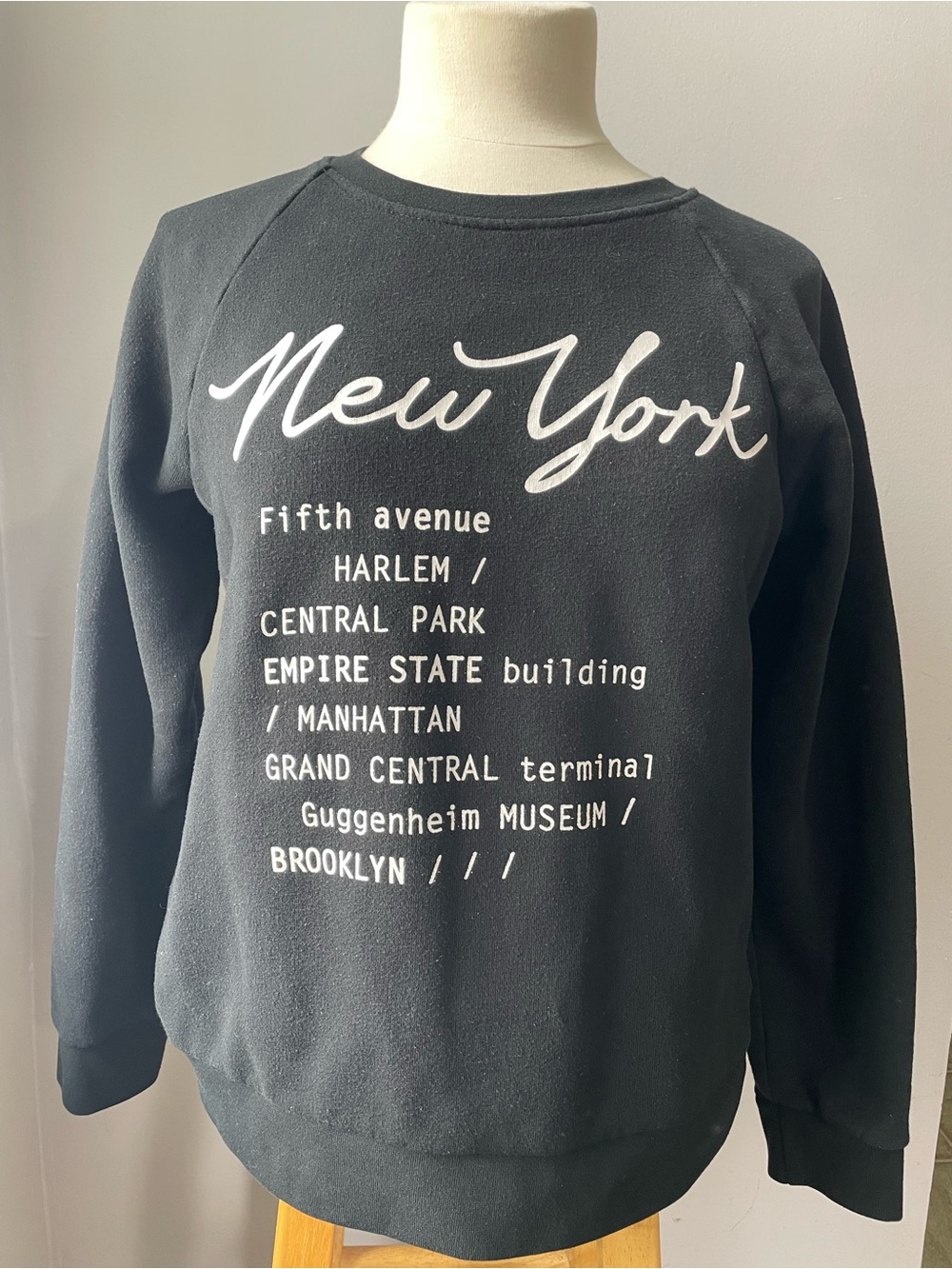 Twik Simons Black "New York" Graphic List Sweatshirt - Size M - FAIR Condition - Picture 3 of 10